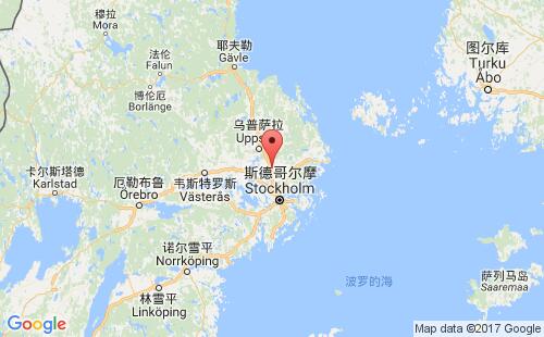 瑞典港口地圖